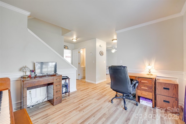 1605 Tate Rd Unit 258, Rock Hill, SC 29732 - office with light wood-style flooring, crown molding, and a ceiling fan