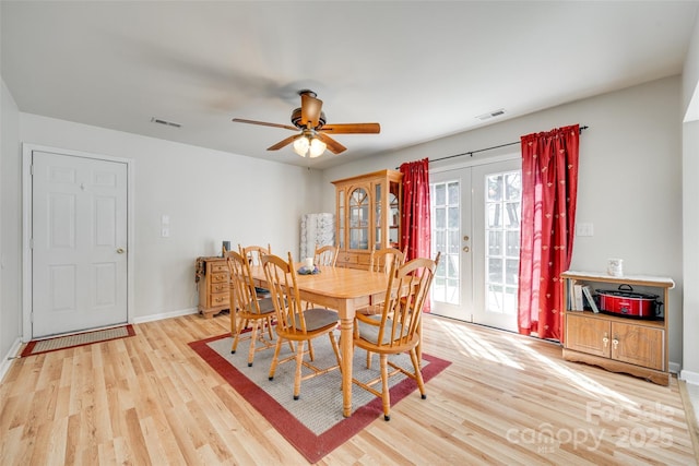 1605 Tate Rd Unit 258, Rock Hill, SC 29732 - dining space featuring french doors, light wood finished floors, ceiling fan, and baseboards