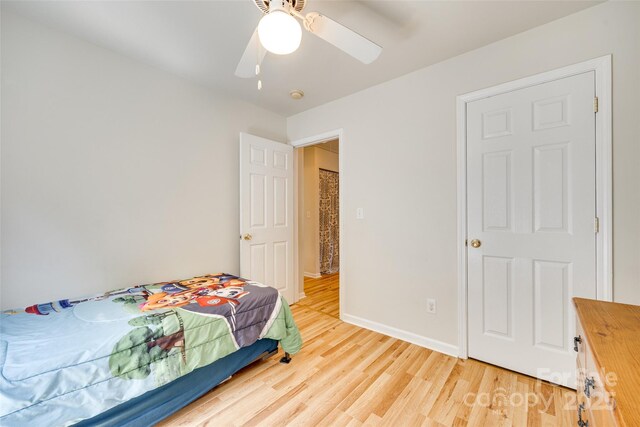 1605 Tate Rd Unit 258, Rock Hill, SC 29732 - bedroom featuring light wood-style floors, baseboards, and a ceiling fan