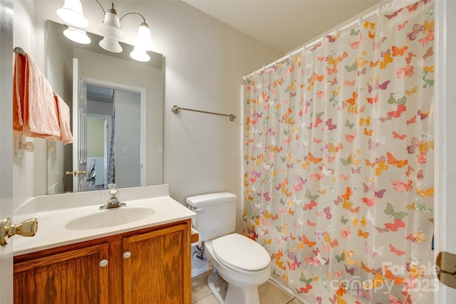 1605 Tate Rd Unit 258, Rock Hill, SC 29732 - bathroom featuring vanity, toilet, tile patterned floors, and a shower with shower curtain