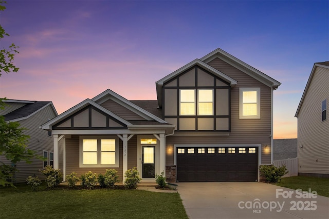 3252 Cheyney Park Dr, Charlotte, NC 28269 - craftsman inspired home with a front lawn, driveway, and a garage