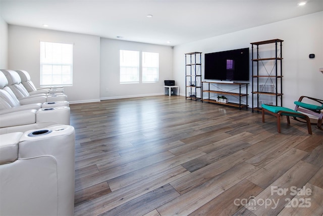 3252 Cheyney Park Dr, Charlotte, NC 28269 - living room with baseboards, recessed lighting, and wood finished floors