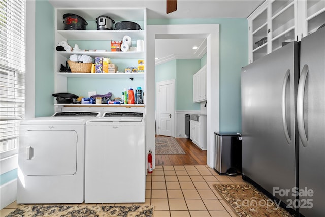 116 N Mulberry St, Statesville, NC 28677 - laundry room with washing machine and clothes dryer and light tile patterned floors