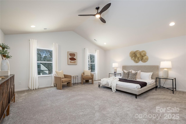 1604 Breezewood Dr, Charlotte, NC 28262 - bedroom featuring vaulted ceiling, baseboards, and carpet flooring