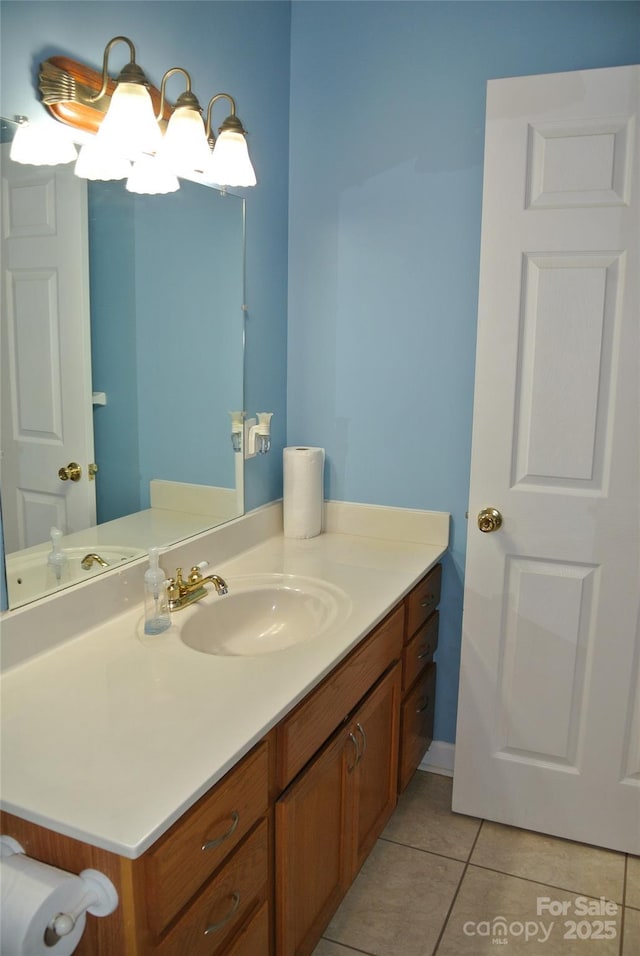 177 Line Dr, Forest City, NC 28043 - bathroom with tile patterned floors and vanity