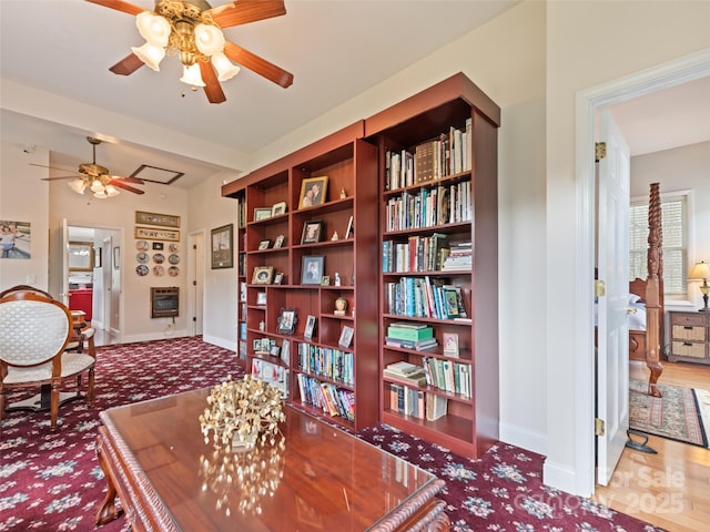 6780 Max Patch Rd, Clyde, NC 28721 - living area with baseboards, carpet, and ceiling fan