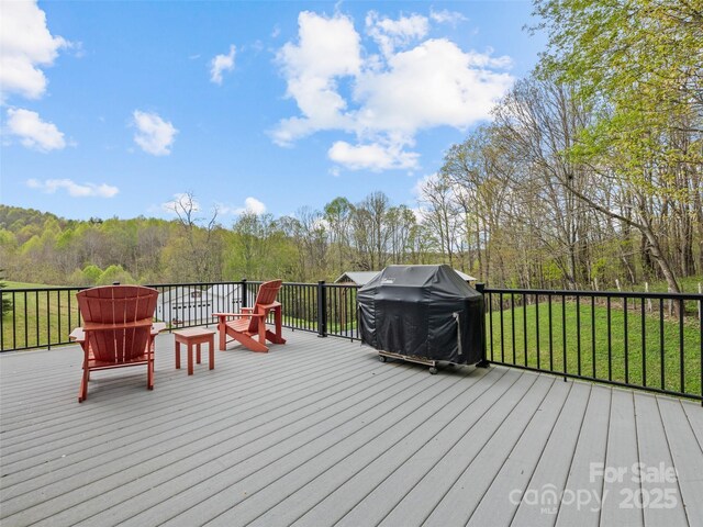 6780 Max Patch Rd, Clyde, NC 28721 - deck with a view of trees