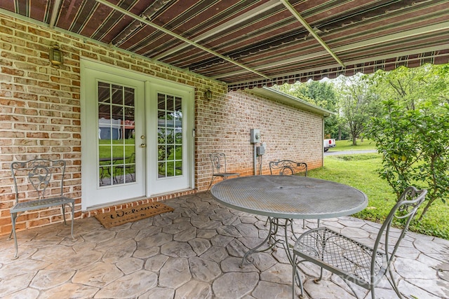 view of patio / terrace featuring french doors