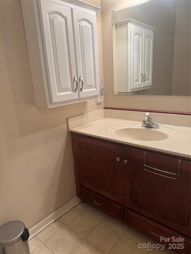 165 Graceland Pl, Salisbury, NC 28146 - half bathroom with vanity, baseboards, and tile patterned flooring