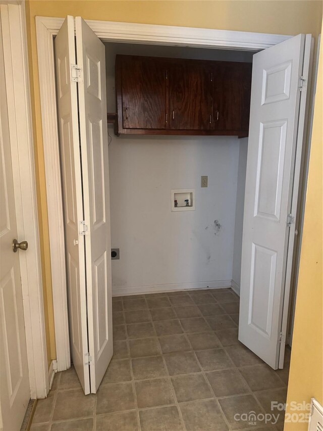 165 Graceland Pl, Salisbury, NC 28146 - washroom with hookup for a washing machine, cabinet space, electric dryer hookup, and baseboards
