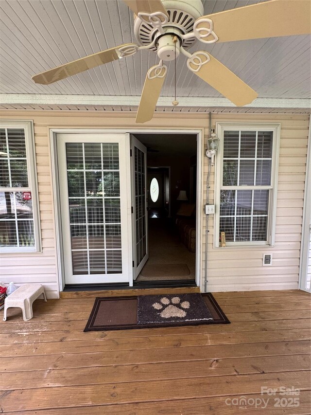 165 Graceland Pl, Salisbury, NC 28146 - view of exterior entry featuring ceiling fan