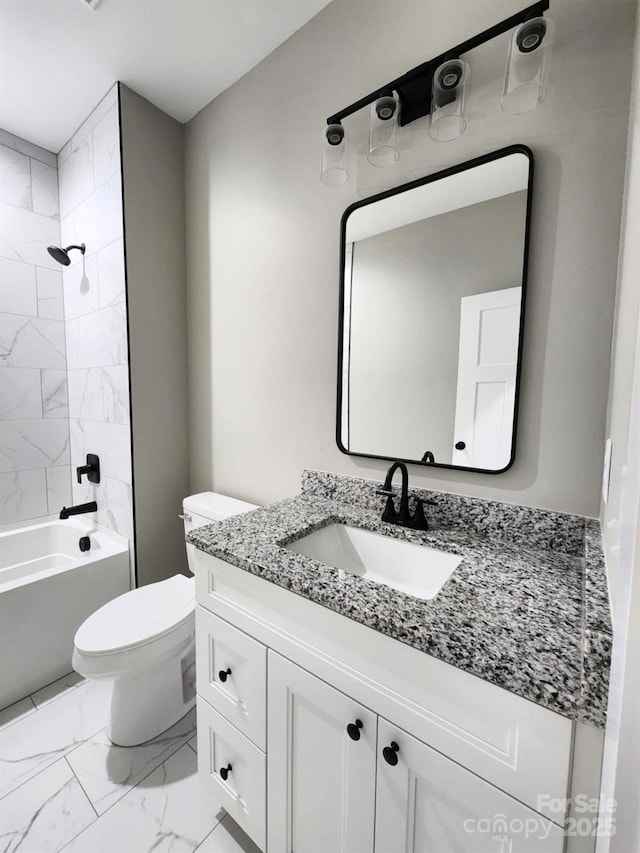 1247 Beltline Rd Unit 1, Chester, SC 29706 - full bath with vanity, marble finish floors, and washtub / shower combination