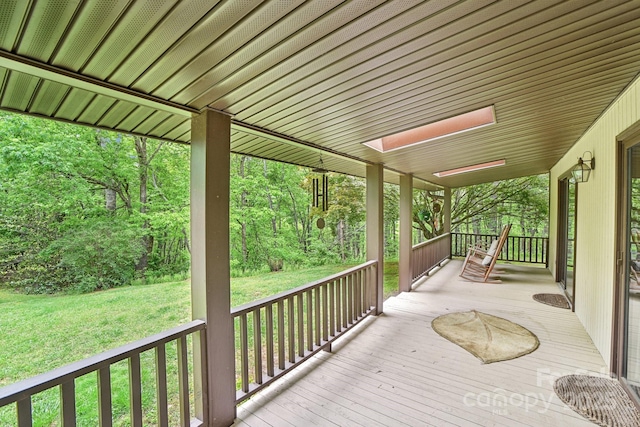 675 Terrys Gap Rd, Hendersonville, NC 28792 - wooden porch featuring a yard