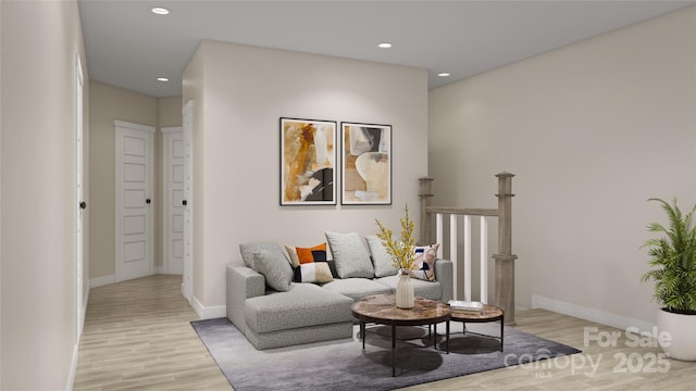 808 Garringer Pl, Charlotte, NC 28208 - living room with wood finished floors, baseboards, and recessed lighting