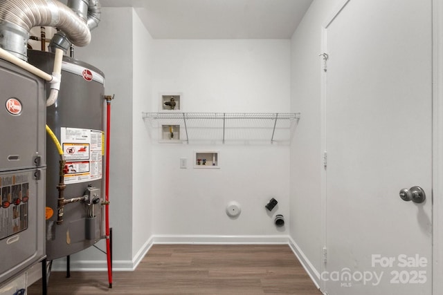 7616 Monarch Birch Ln, Charlotte, NC 28215 - laundry room featuring laundry area, washer hookup, baseboards, electric dryer hookup, and wood finished floors