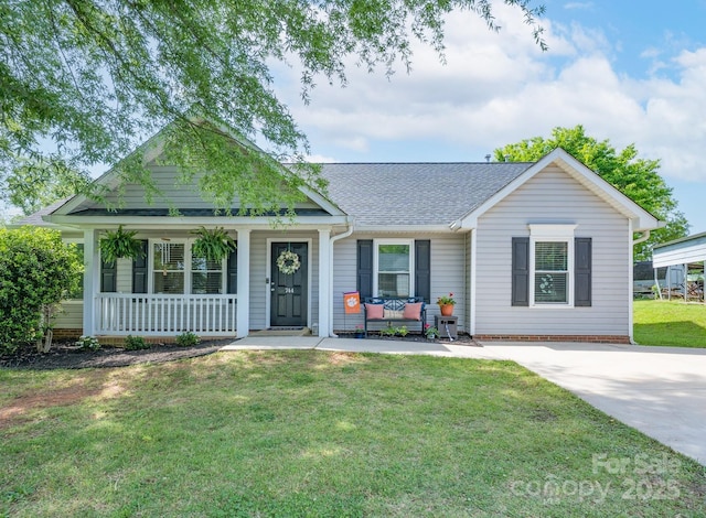 744 Chipmeadow Ln, York, SC 29745 - view of front of home featuring a porch, a shingled roof, and a front yard