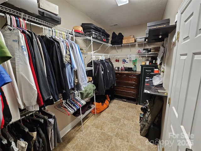 view of walk in closet