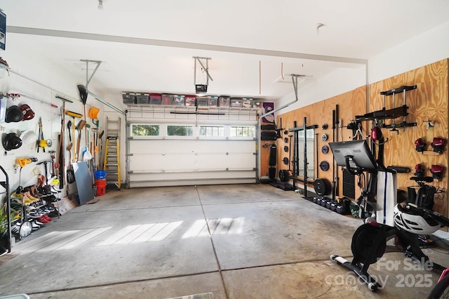 garage featuring a garage door opener