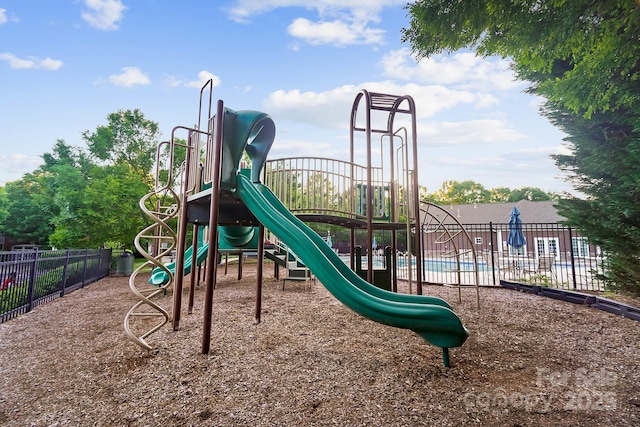 community play area with fence