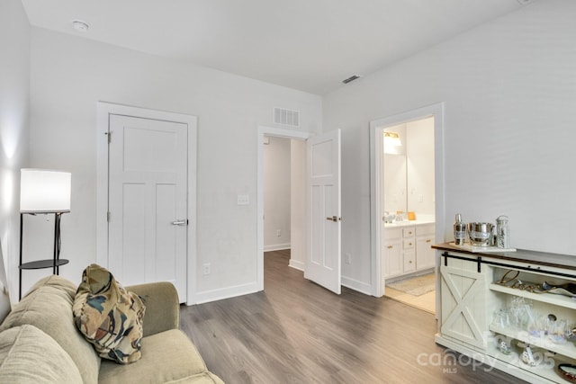 5112 Larewood Dr, Charlotte, NC 28215 - interior space featuring baseboards, light wood finished floors, and visible vents