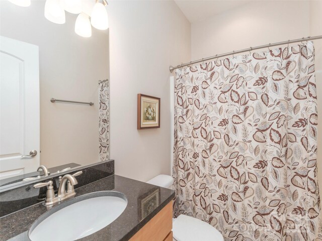 54 Sapling Ln, Waynesville, NC 28786 - bathroom featuring toilet, vanity, and a shower with shower curtain