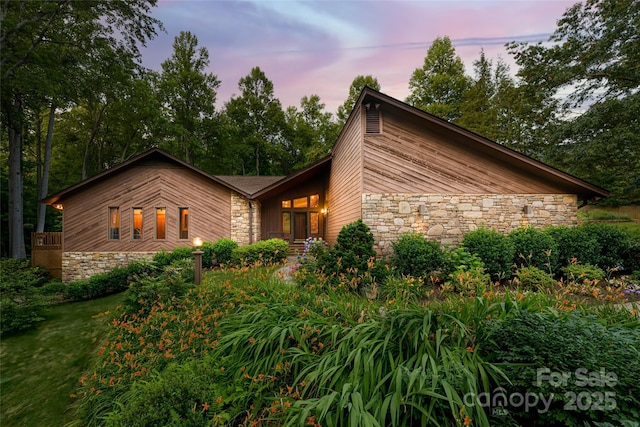 461 Sugar Hollow Rd, Fairview, NC 28730 - view of front facade with stone siding