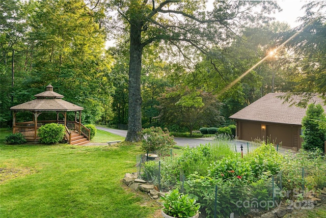 461 Sugar Hollow Rd, Fairview, NC 28730 - view of green lawn with a gazebo and a garage