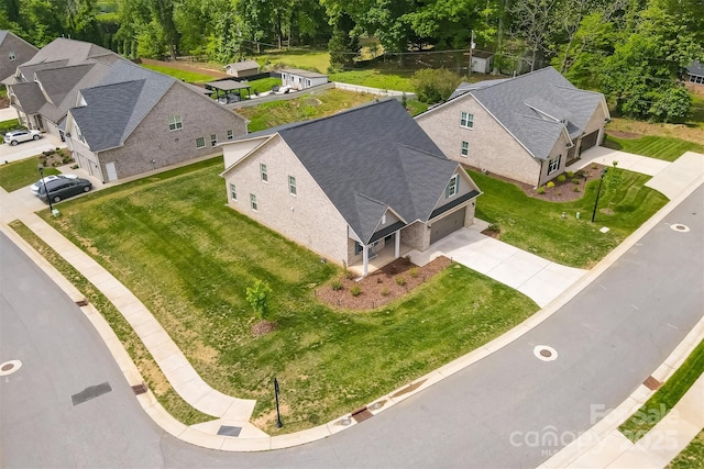 aerial view featuring a residential view