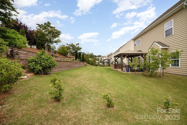 view of yard featuring a gazebo