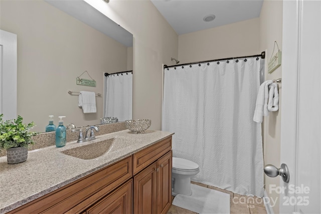 907 Lingfield Ln, Waxhaw, NC 28173 - bathroom featuring vanity, tile patterned flooring, and curtained shower