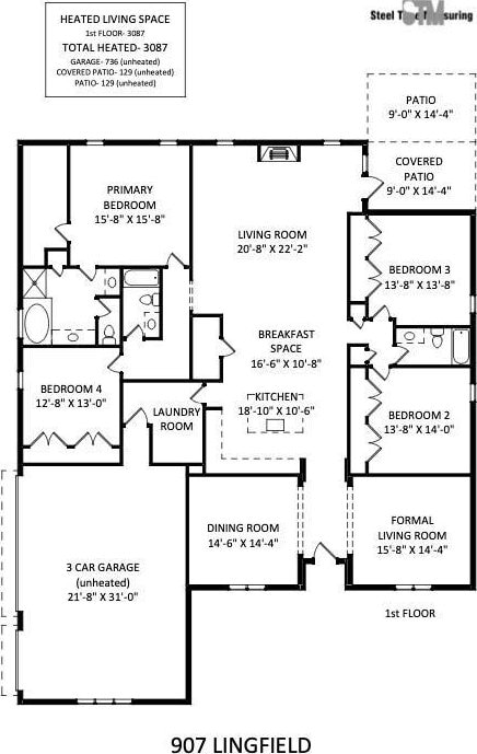 907 Lingfield Ln, Waxhaw, NC 28173 - view of floor plan / room layout