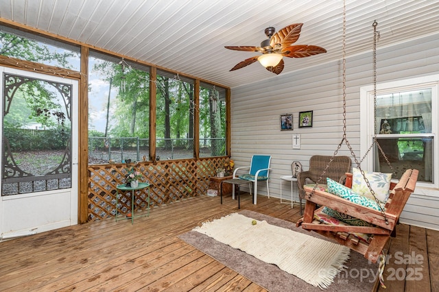 6804 Lineberger Rd, Denver, NC 28037 - sunroom featuring a ceiling fan
