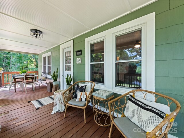 68 Piney Mountain Church Rd, Candler, NC 28715 - deck with a porch and outdoor dining space