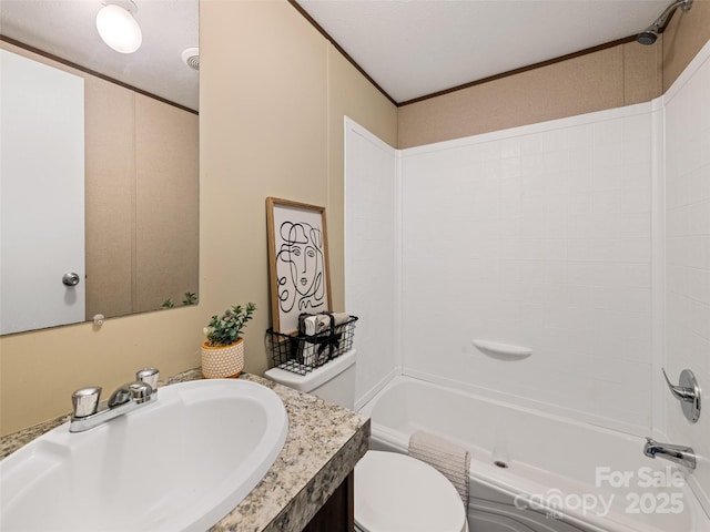 700 Cove Creek Rd, Waynesville, NC 28785 - bathroom with washtub / shower combination, vanity, and toilet