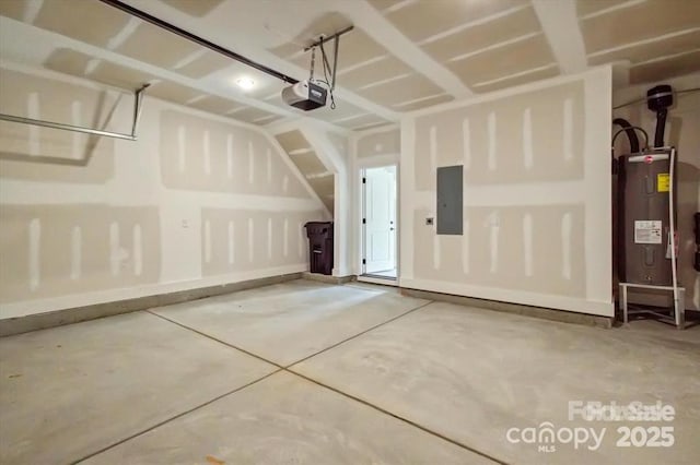 842 Van Every St, Charlotte, NC 28205 - garage with a garage door opener, electric panel, and electric water heater