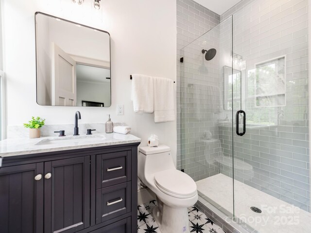 3501 Providence Rd, Charlotte, NC 28211 - bathroom with a stall shower, toilet, and vanity