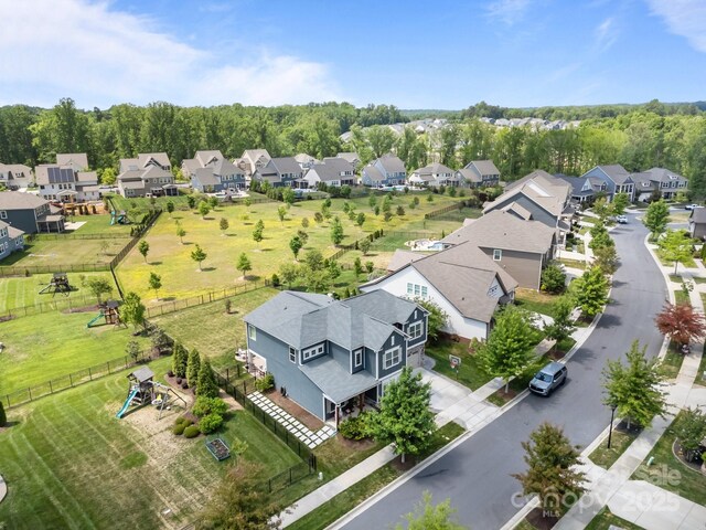 aerial view featuring a residential view