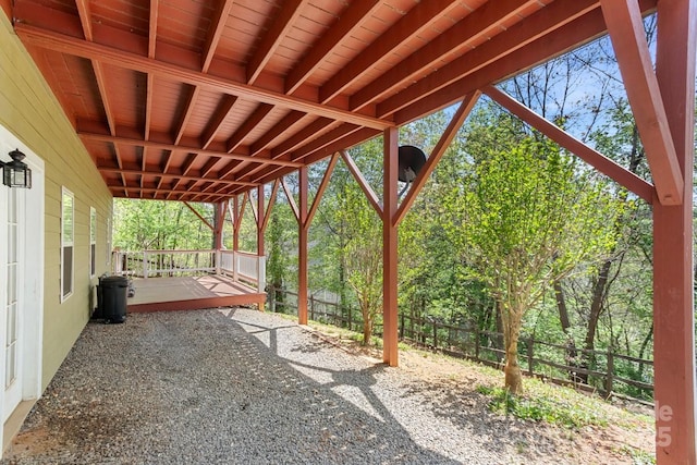 view of patio / terrace featuring fence