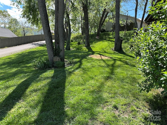 view of yard featuring fence