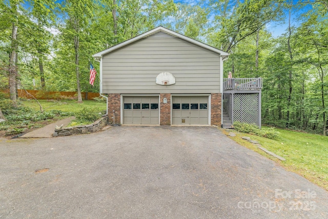 garage with driveway