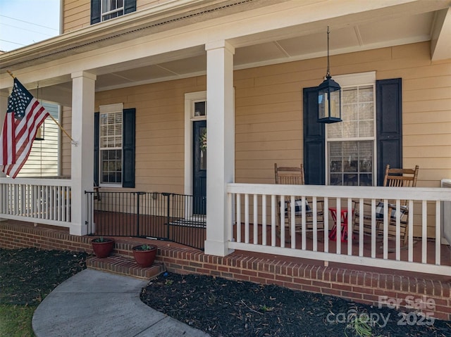 property entrance with a porch