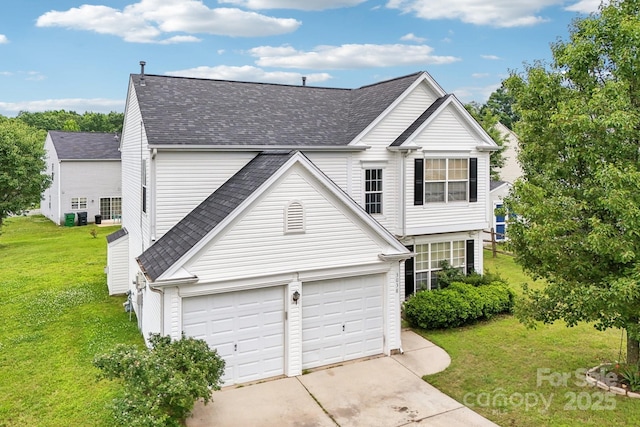 3038 Old Ironside Dr, Charlotte, NC 28213 - traditional-style house featuring roof with shingles, a front lawn, concrete driveway, and an attached garage
