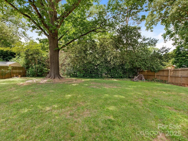 view of yard featuring fence