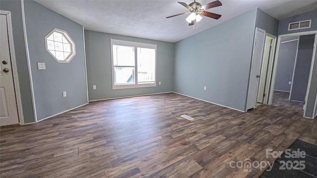 2844 Jamestown Rd Unit 2, Morganton, NC 28655 - entryway with dark wood finished floors, a ceiling fan, and a textured ceiling