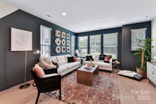 316 S Turner Ave Unit 11, Charlotte, NC 28208 - living room featuring recessed lighting, baseboards, visible vents, and wood finished floors