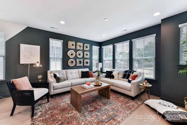 316 S Turner Ave Unit 11, Charlotte, NC 28208 - living area featuring recessed lighting, wood finished floors, and visible vents