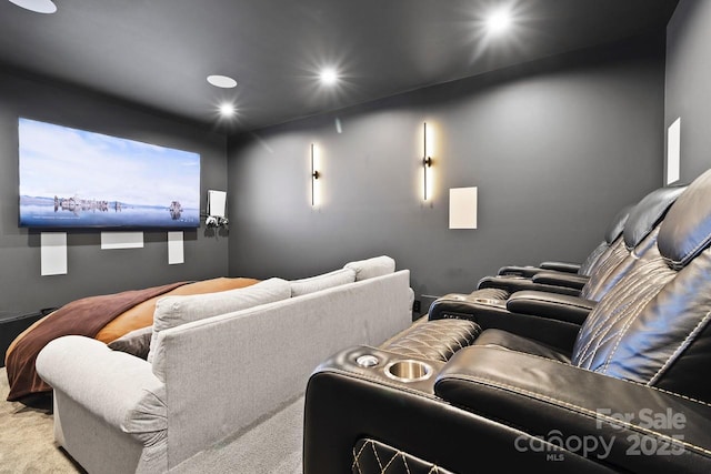 cinema room featuring recessed lighting