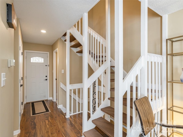 23 Hollybrook Dr, Asheville, NC 28803 - interior space with baseboards, recessed lighting, a textured ceiling, and wood finished floors
