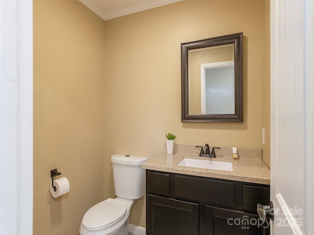 23 Hollybrook Dr, Asheville, NC 28803 - half bath featuring crown molding, vanity, and toilet