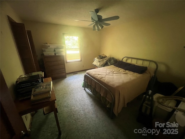 1502 Shelby Hwy, Cherryville, NC 28021 - carpeted bedroom featuring ceiling fan